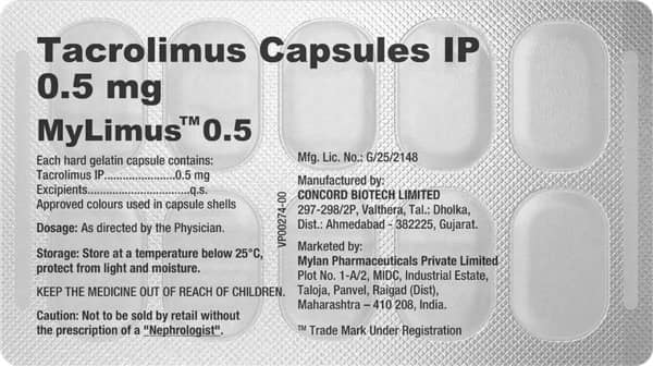 Mylimus 0.5Mg Strip Of 10 Capsules