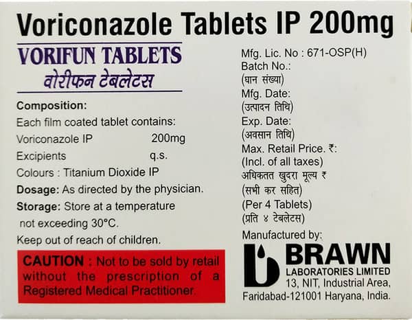 Vorifun 200mg Strip Of 4 Tablets