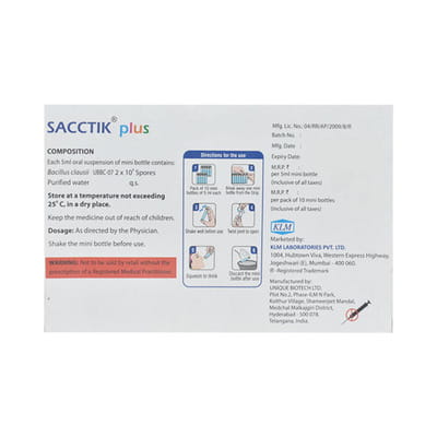 Sacctik Plus Mini Bottle Of 5ml Suspension (Pack Of 10)