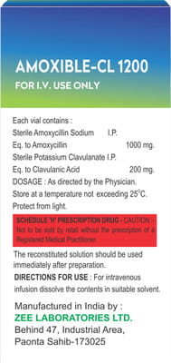 Amoxible Cl 1200mg Dry Vial Of 1 Powder For Injection