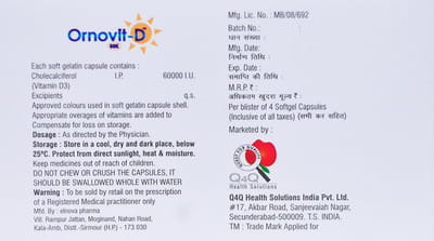 Ornovit D 60k Strip Of 4 Capsules