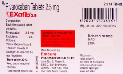 Exafib 2.5mg Strip Of 14 Tablets
