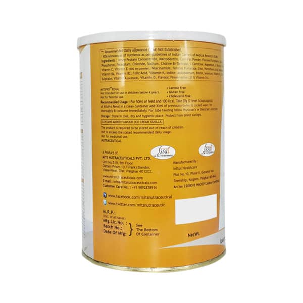 Mits Pro Renal Icecream Vanilla Flavour Tin Of 400Gm Powder