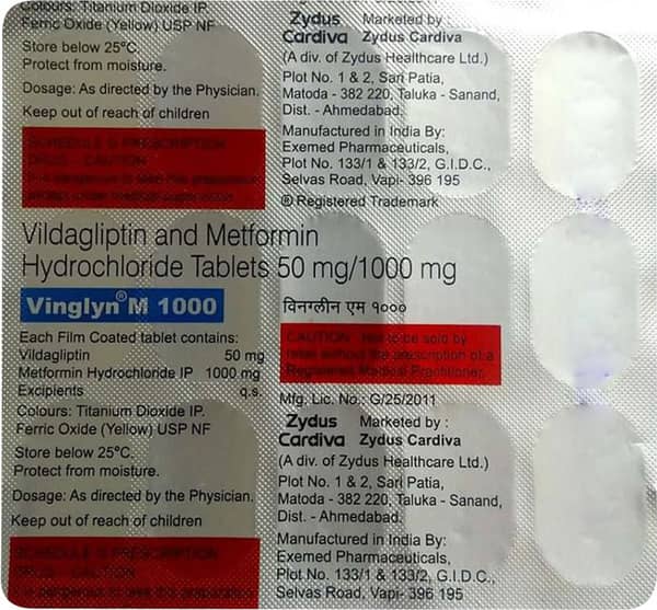 Vinglyn M 1000Mg Strip Of 15 Tablets