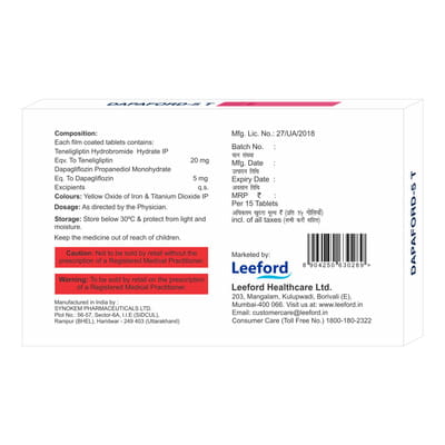 Dapaford T 5mg Strip Of 15 Tablets