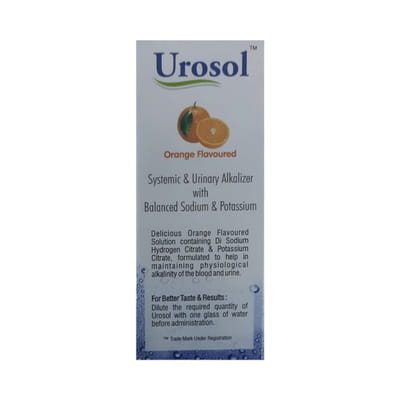 Urosol Orange Flavour Sugar Free Bottle Of 100ml Solution