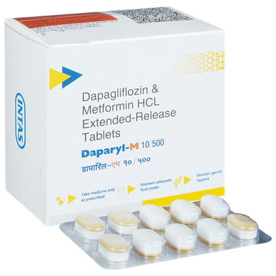 Daparyl M 10/500mg Strip Of 10 Tablets