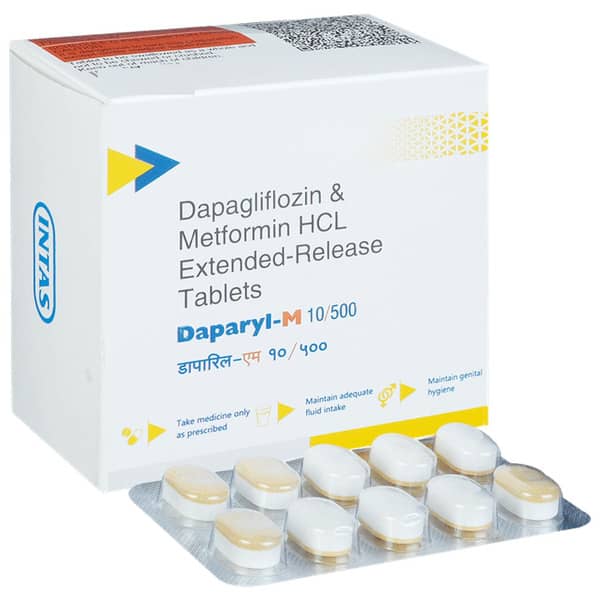 Daparyl M 10/500mg Strip Of 10 Tablets