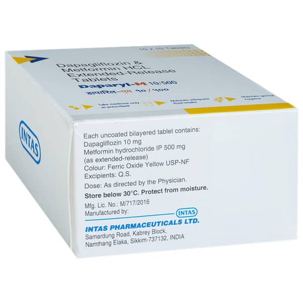 Daparyl M 10/500mg Strip Of 10 Tablets