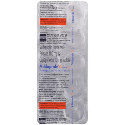Vildapride D 100/10mg Strip Of 10 Tablets