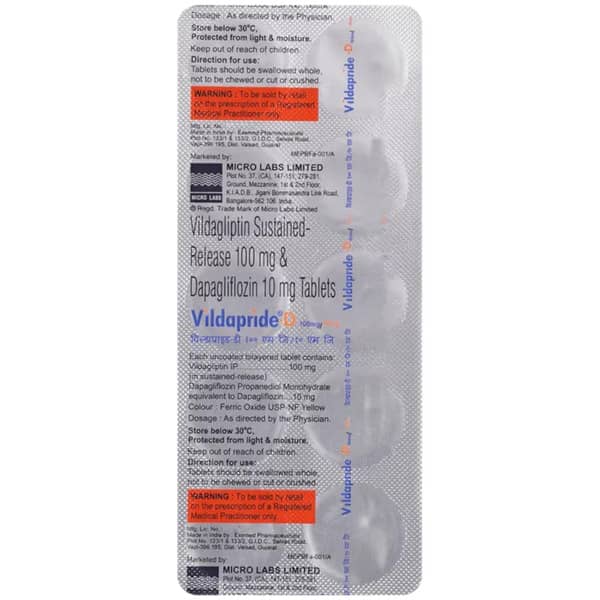 Vildapride D 100/10mg Strip Of 10 Tablets
