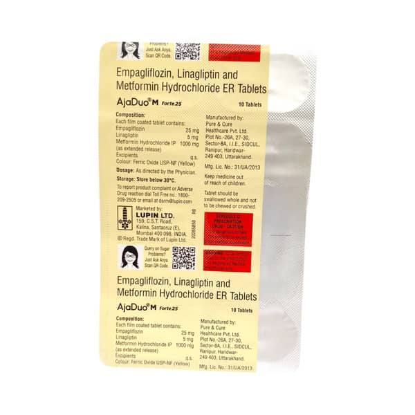 Ajaduo M Forte 25mg Strip Of 10 Tablets