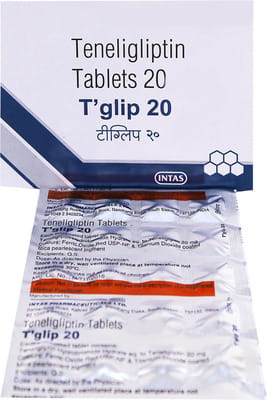 T Glip 20mg Strip Of 20 Tablets