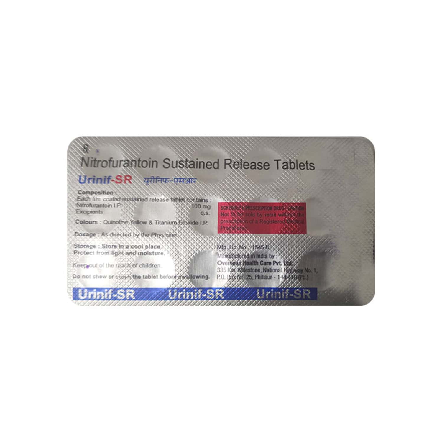 Urinif Sr 100 MG Tablet (15): Uses, Side Effects, Price & Dosage ...