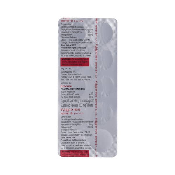 Vylda D 100/5mg Strip Of 10 Tablets