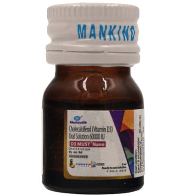 D3 Must Nano Pineapple Flavour Sugar Free Bottle Of 5ml Oral Solution