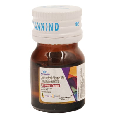 D3 Must Nano Pineapple Flavour Sugar Free Bottle Of 5ml Oral Solution