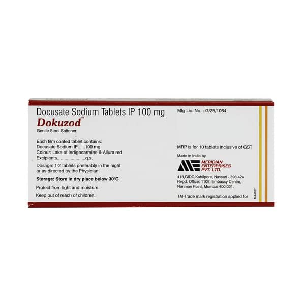 Dokuzod 100Mg Strip Of 10 Tablets