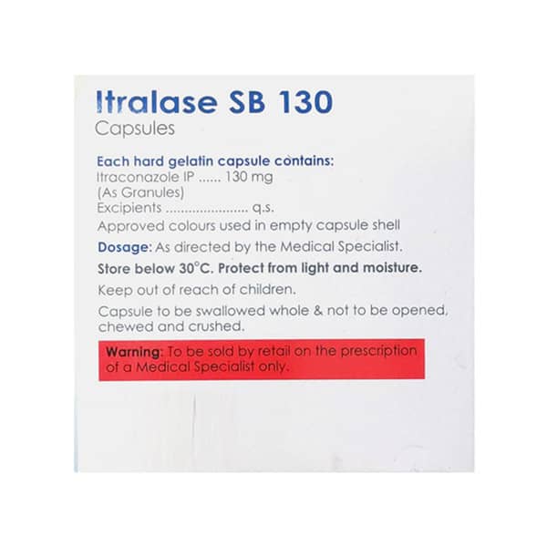 Itralase Sb 130mg Strip Of 10 Capsules
