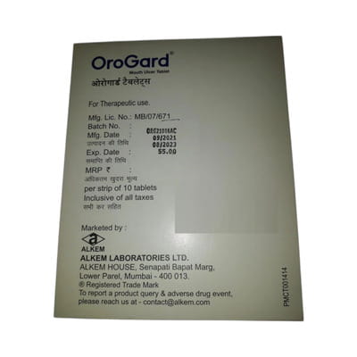 Orogard Strip Of 10 Mouth Ulcer Tablets
