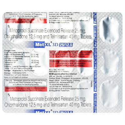 Met Xl 3d 25/12.5mg Strip Of 15 Tablets