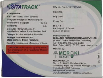 Sitatrack 100mg Strip Of 15 Tablets