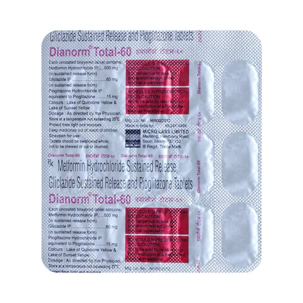 Dianorm Total 60mg Strip Of 15 Tablets