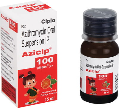 Azicip 100mg Peppermint & Orange Flavour Bottle Of 15ml Suspension