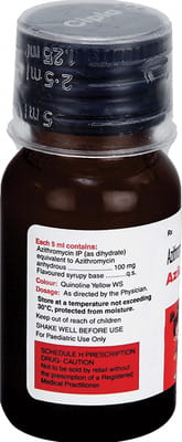 Azicip 100mg Peppermint & Orange Flavour Bottle Of 15ml Suspension