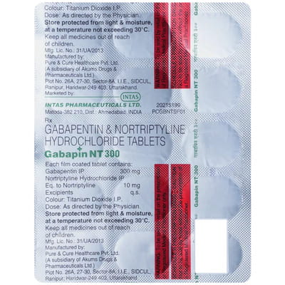 Gabapin Nt 300mg Strip Of 15 Tablets