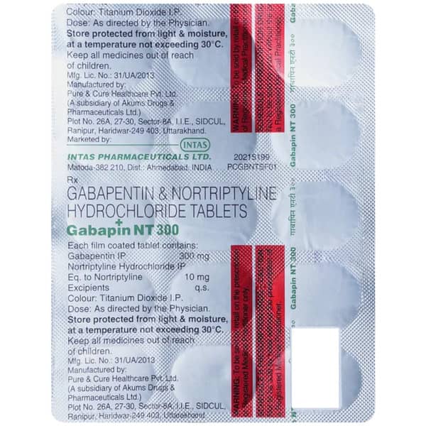 Gabapin Nt 300mg Strip Of 15 Tablets