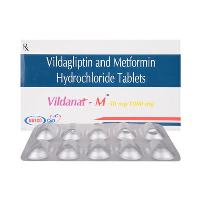 Vildanat M 50/1000mg Strip Of 10 Tablets
