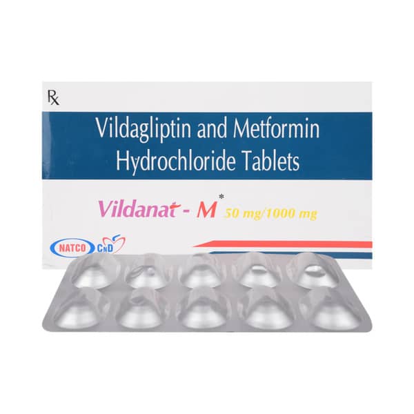 Vildanat M 50/1000mg Strip Of 10 Tablets
