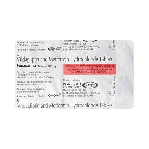 Vildanat M 50/1000mg Strip Of 10 Tablets