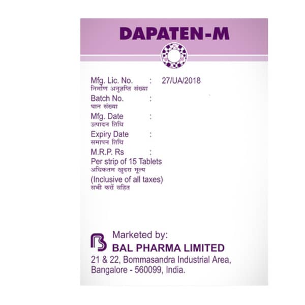 Dapaten M 10/500mg Strip Of 15 Tablets