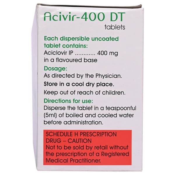 Acivir Dt 400mg Strip Of 10 Tablets