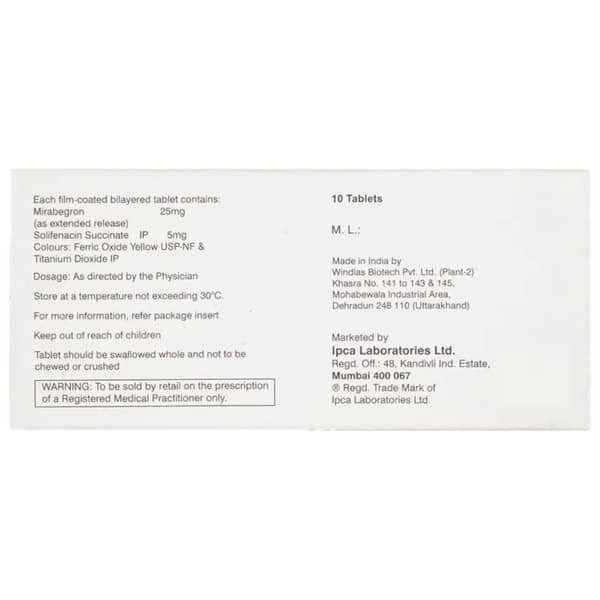 Mirbeg S 25mg Strip Of 10 Tablets