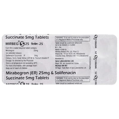 Mirbeg S 25mg Strip Of 10 Tablets