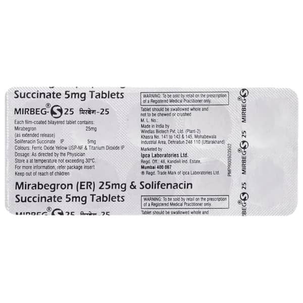 Mirbeg S 25mg Strip Of 10 Tablets