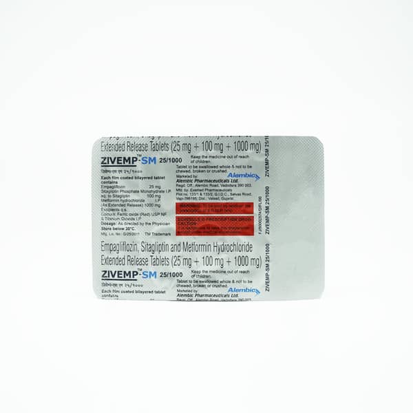 Zivemp Sm 25/1000mg Strip Of 10 Tablets