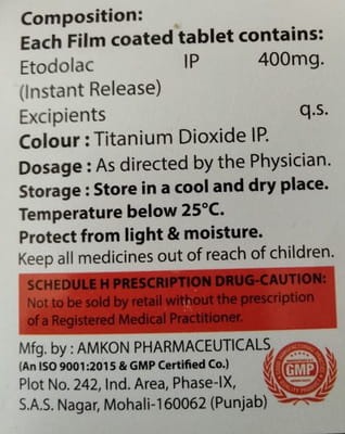 Etodenz 400mg Strip Of 10 Tablets