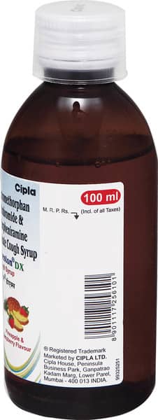 Cheston Dx Pineapple And Raspberry Flavour Bottle Of 100ml Cough Syrup