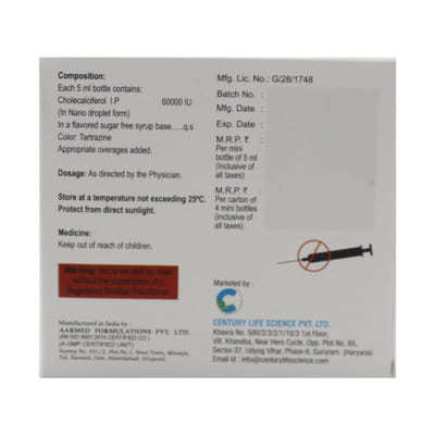 Borncal D3 Nano Shot Mango Flavour Sugar Free Bottle Of 5ml Oral Solution