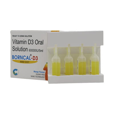 Borncal D3 Nano Shot Mango Flavour Sugar Free Bottle Of 5ml Oral Solution