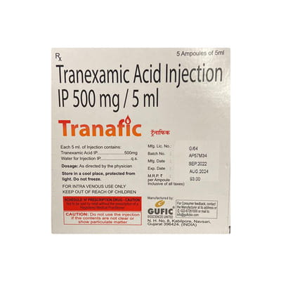 Tranafic 500 Mg Injection 5 Ml