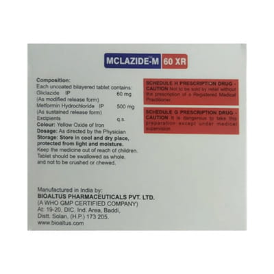 Mclazide M 60mg Xr Strip Of 15 Tablets