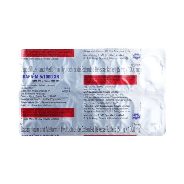 Udapa M 5/1000mg Xr Strip Of 10 Tablets