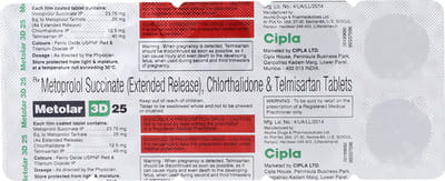 Metolar 3d 25mg Strip Of 10 Tablets