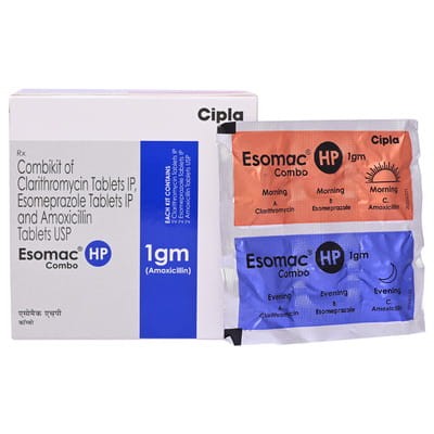 Esomac Hp 1gm Strip Of 6 Combikit Tablets