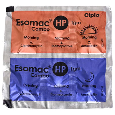Esomac Hp 1gm Strip Of 6 Combikit Tablets